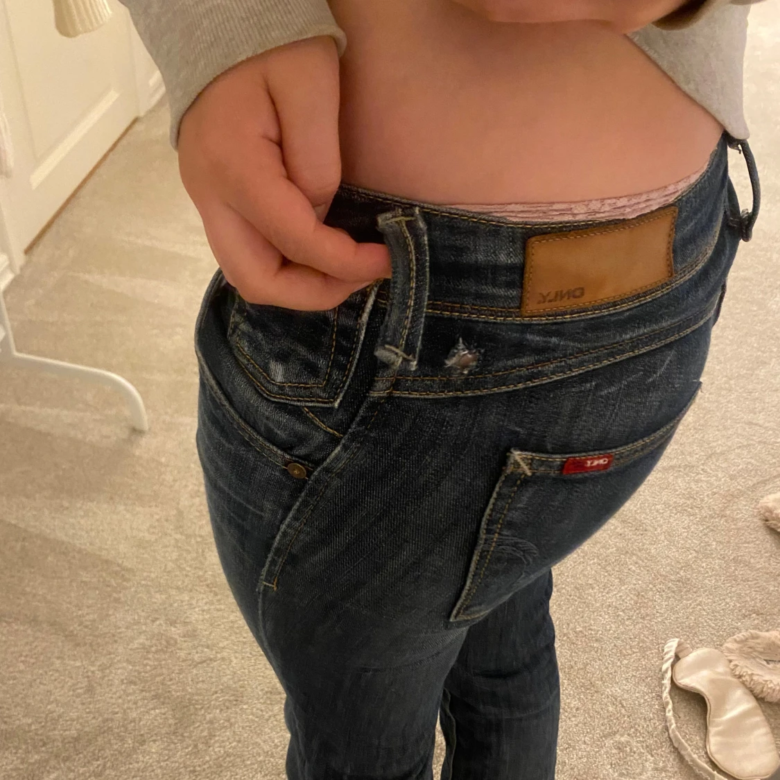 Mörkblå bootcut jeans från Only - 3