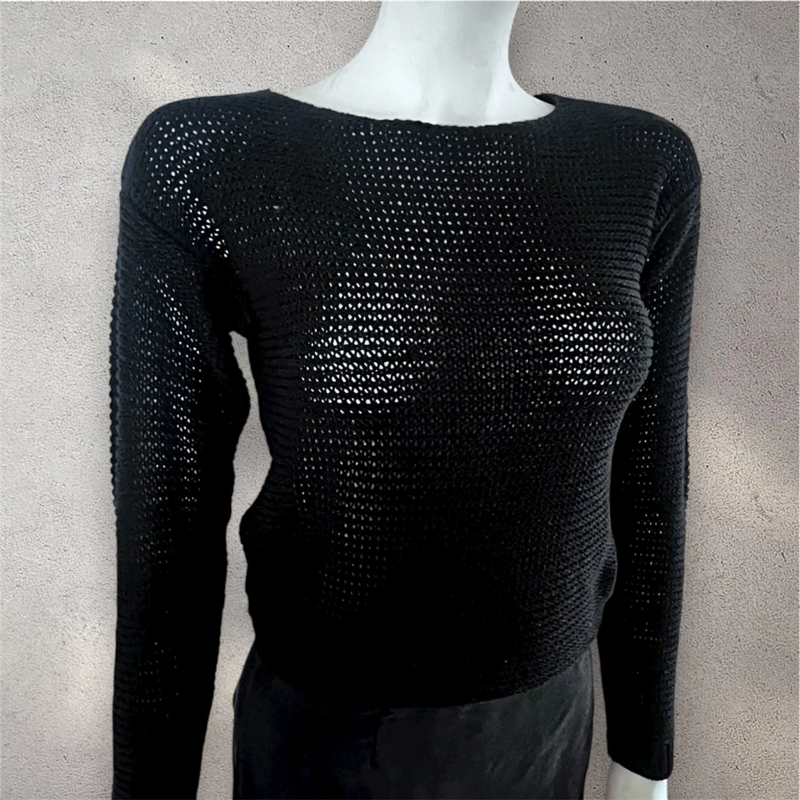 Svart stickad meshtröja - 1