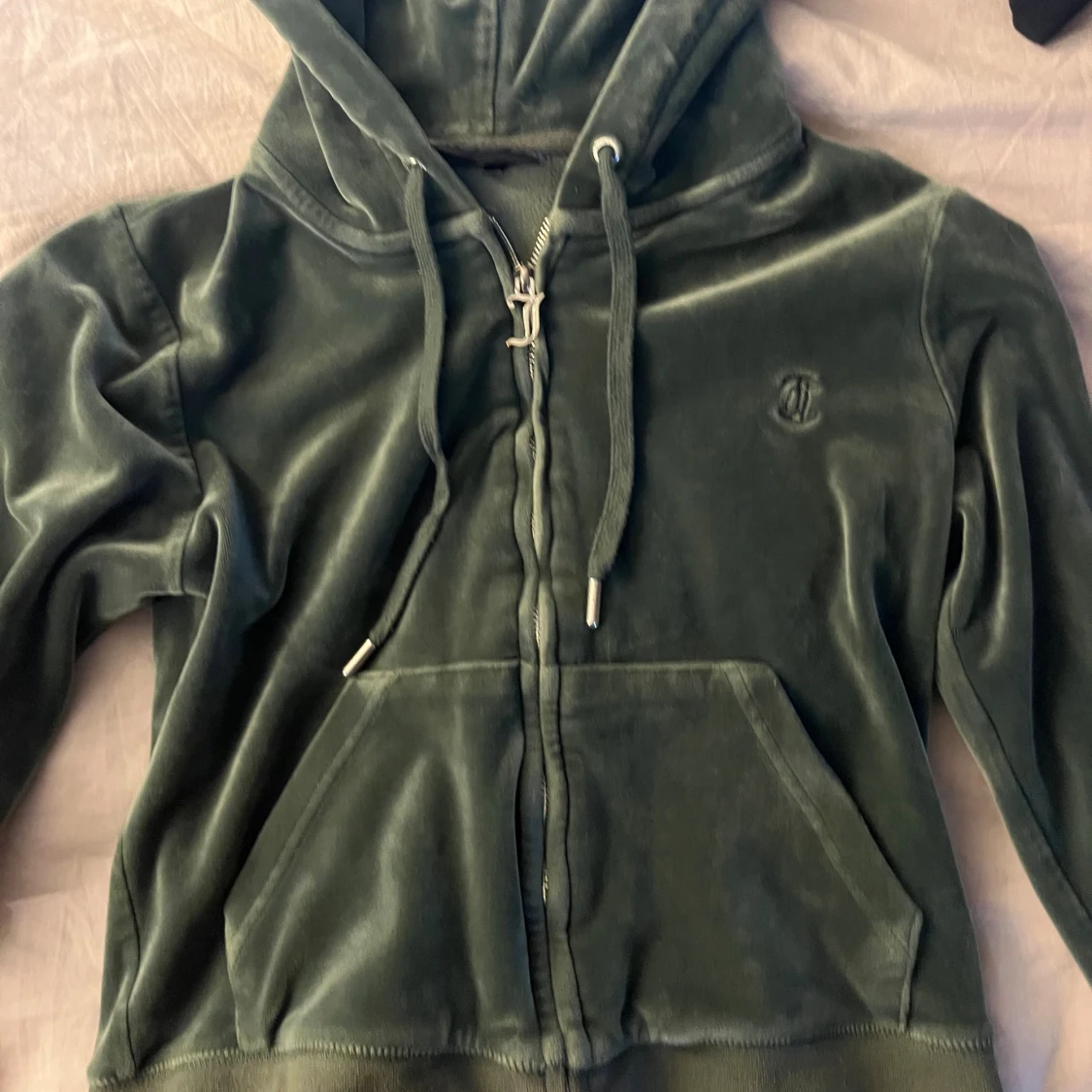 Grön velour hoodie Juicy Couture 