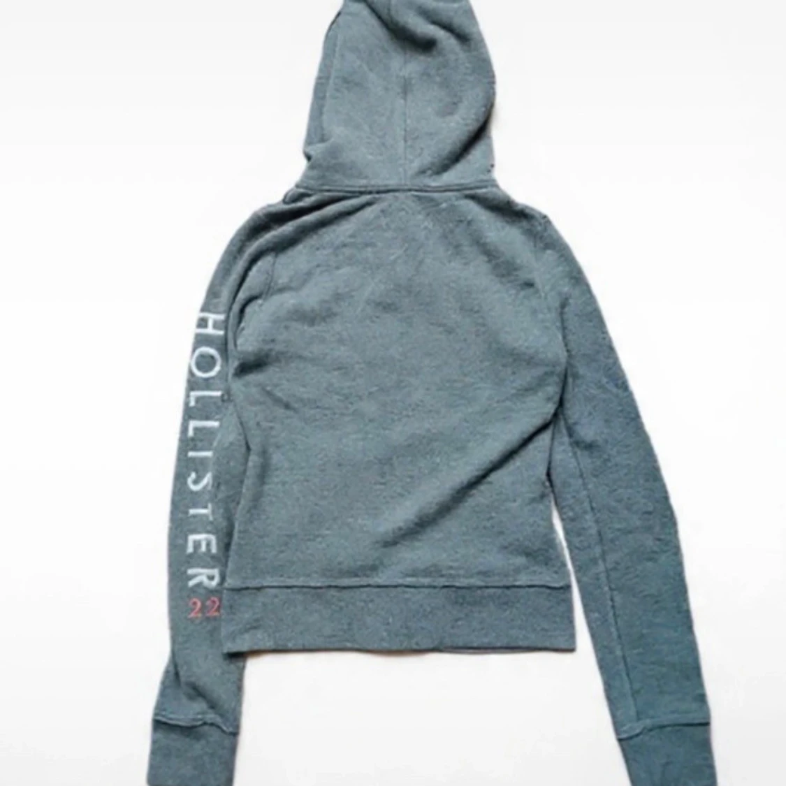 Grå hoodie från Hollister med knappar - 3