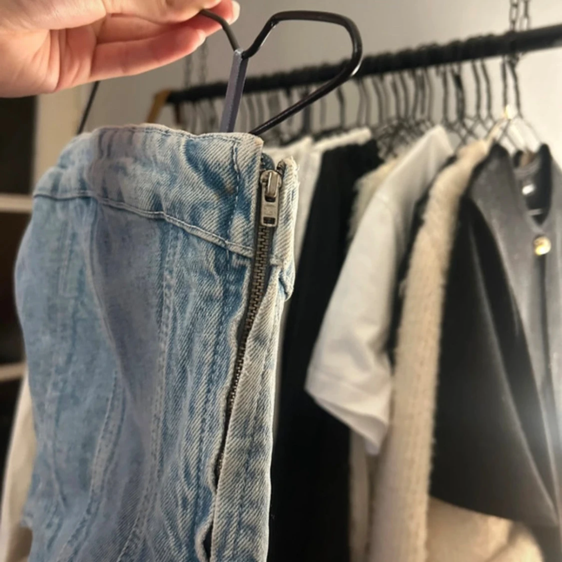 Ljusblå denim korsett tubtopp - 2