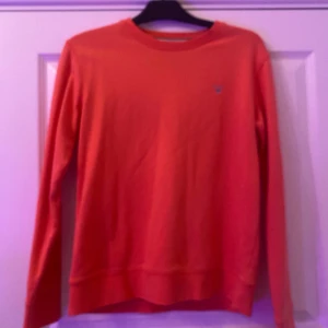 Orange långärmad tröja från GANT - Snygg orange långärmad tröja från GANT med rund halsringning och diskret logga på bröstet. Tröjan är i mjuk bomull och har en klassisk, enkel design som passar perfekt till jeans eller chinos.