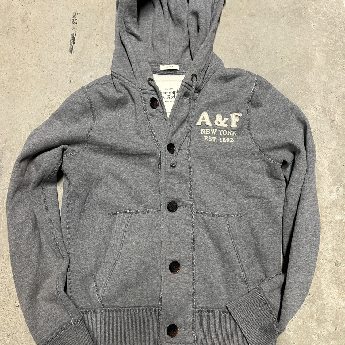 Vintage Abercrombie hoodie med knappar