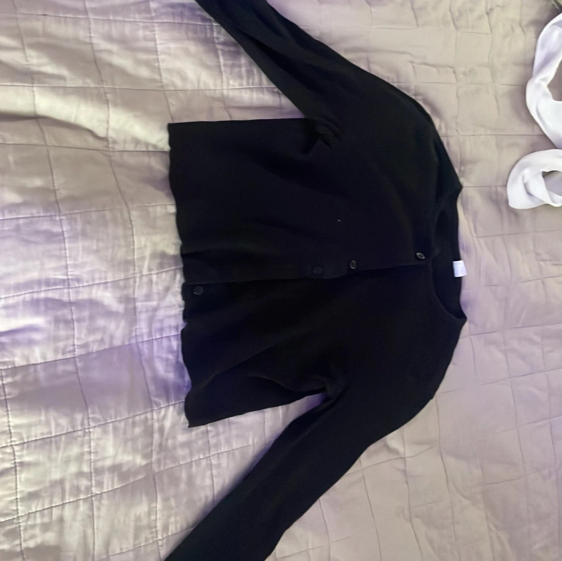 Svart kofta med knappar, stl S