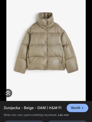 Dunjacka från H&M - Ljusgrön/beige dunjacka från H&M. Använd men okej skick. Skriv för fler bilder💚