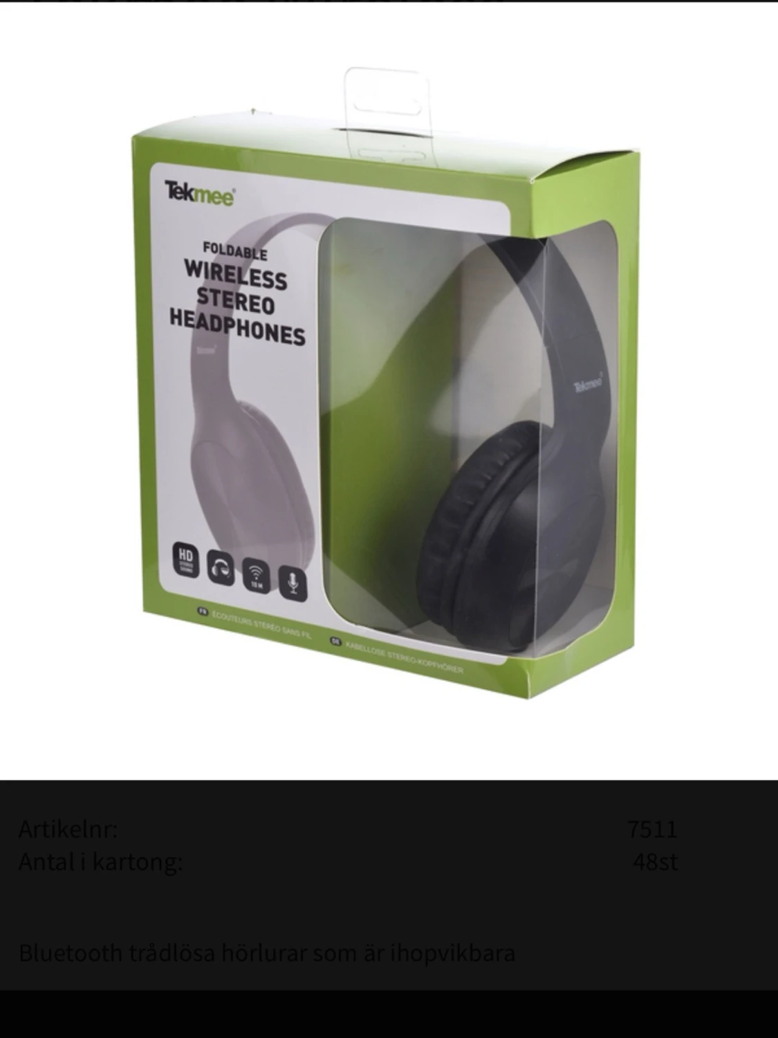 Svarta trådlösa over-ear hörlurar - 2