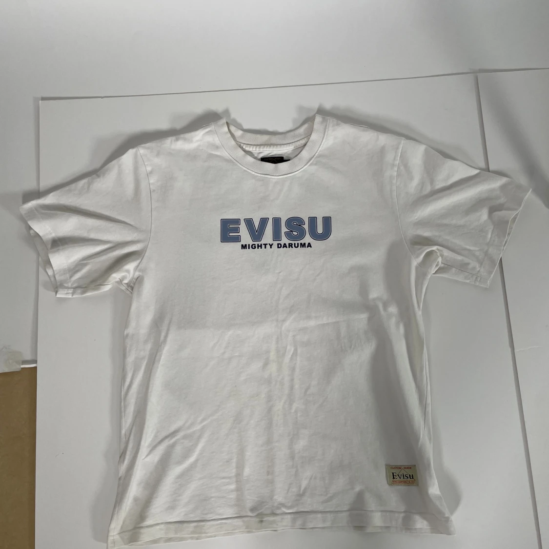 Vit Evisu t-shirt med blå tryck - 2