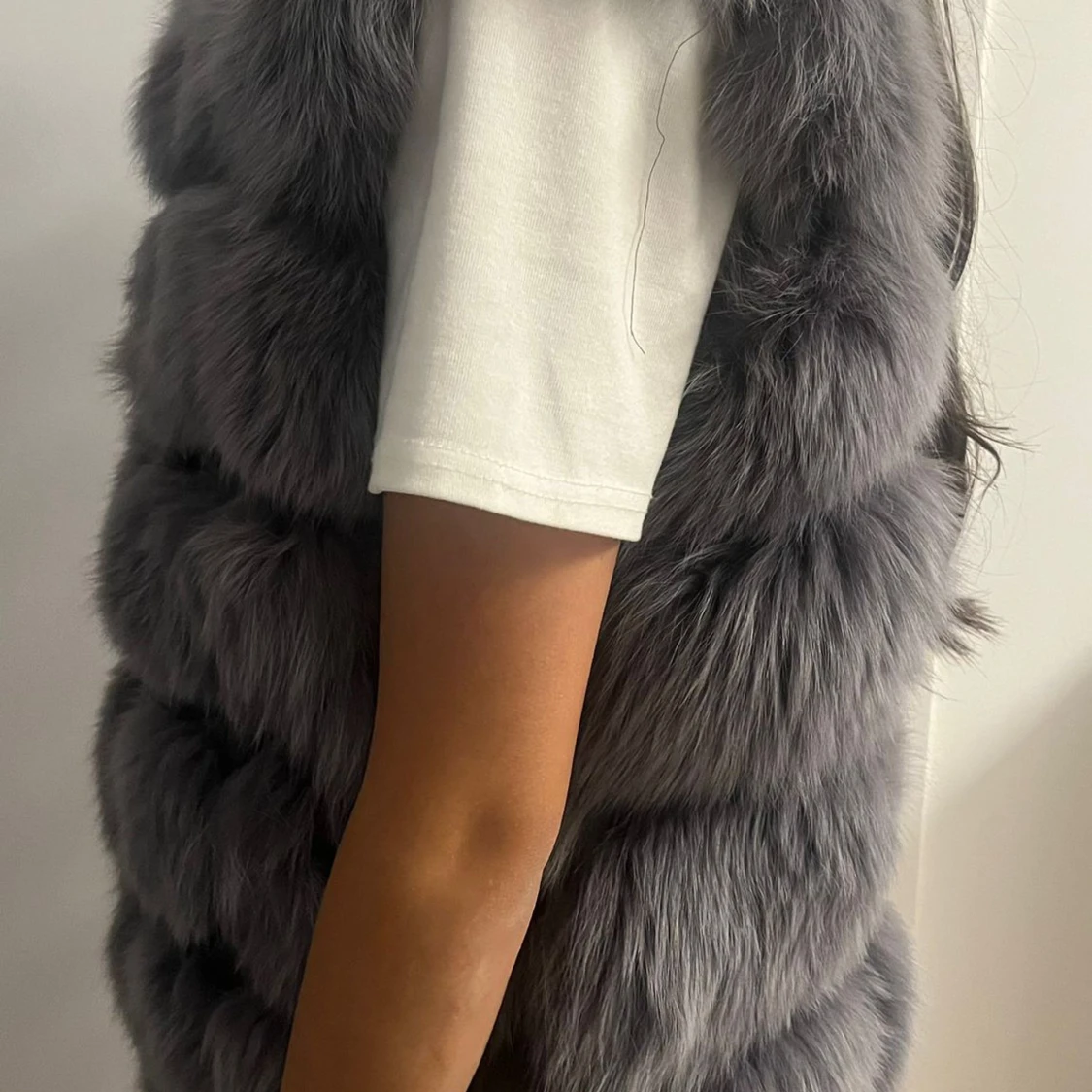 Grå pälsväst från RuiXiangFe - 1