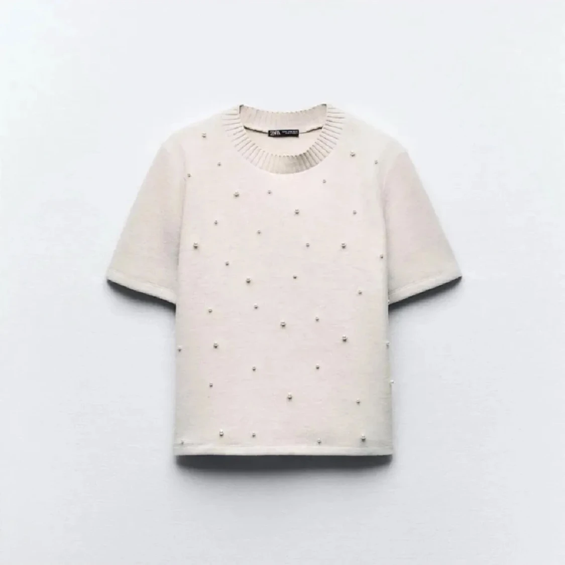 Vit pärlprydd topp från Zara