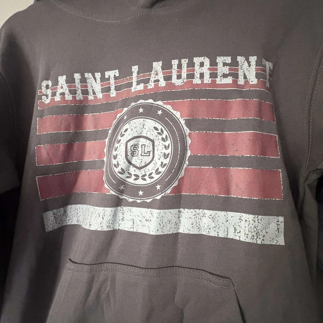 Grå Saint Laurent hoodie med tryck - 2