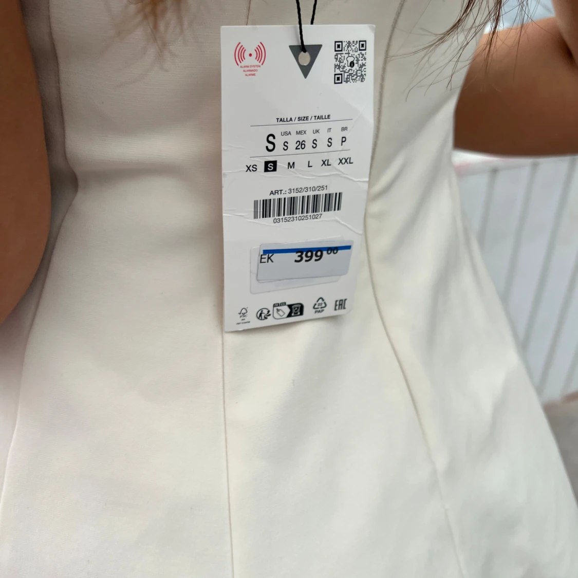 Vit kort klänning från ZARA - 3