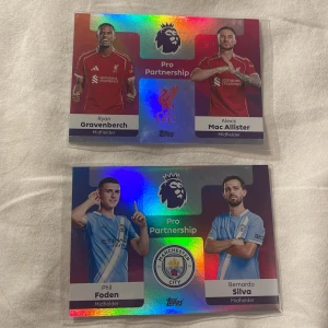 2 Fotbollskort  - Två fotbollskort av Liverpool och Manchester city. 