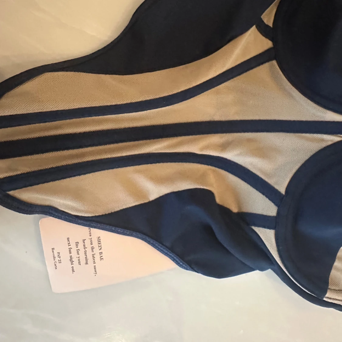 Mörkblå korsett-topp från SHEIN BAE - 1