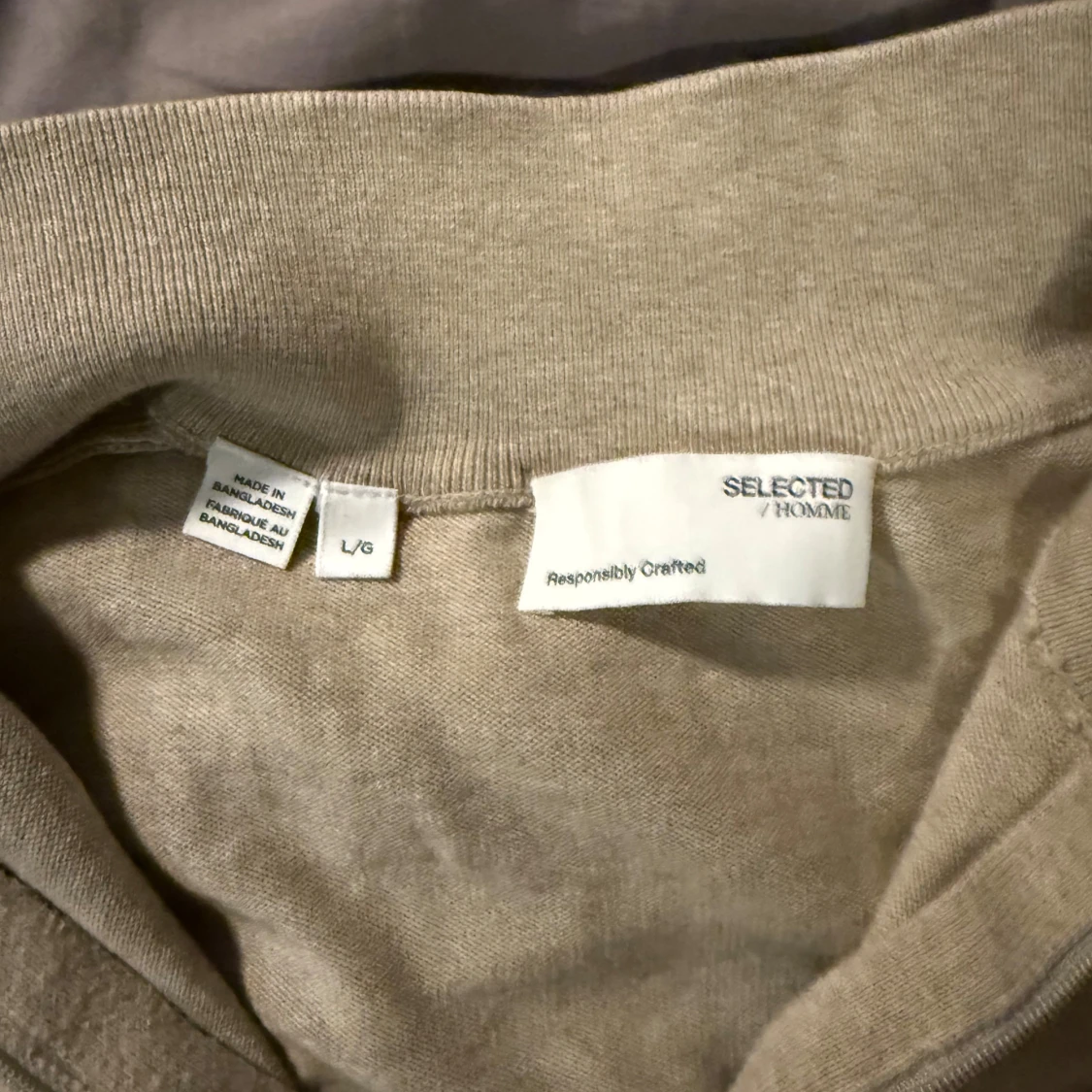 Beige half zip tröja Selected Homme storlek L - 2