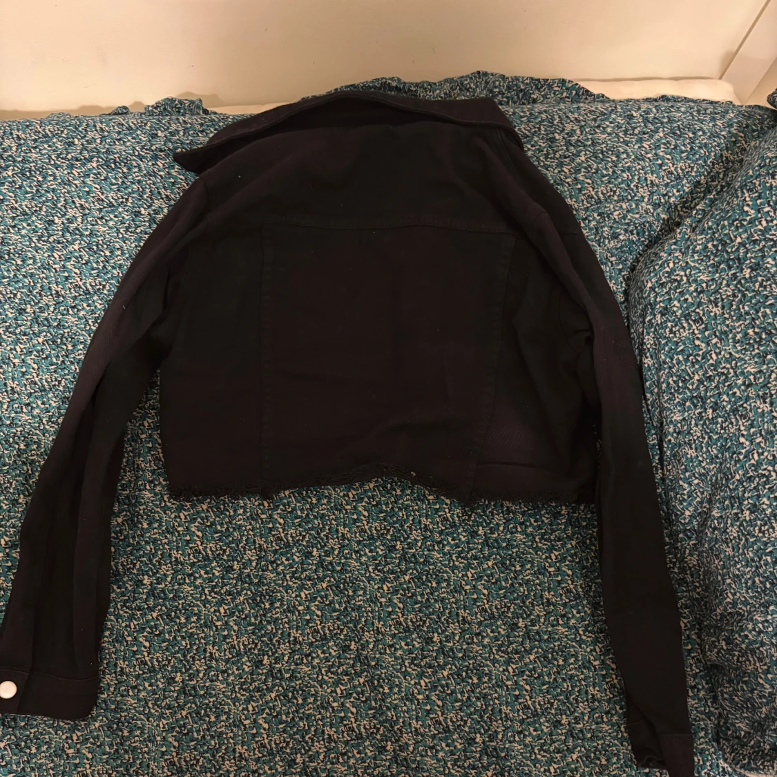 Svart croppad jeansjacka Petite M - 1