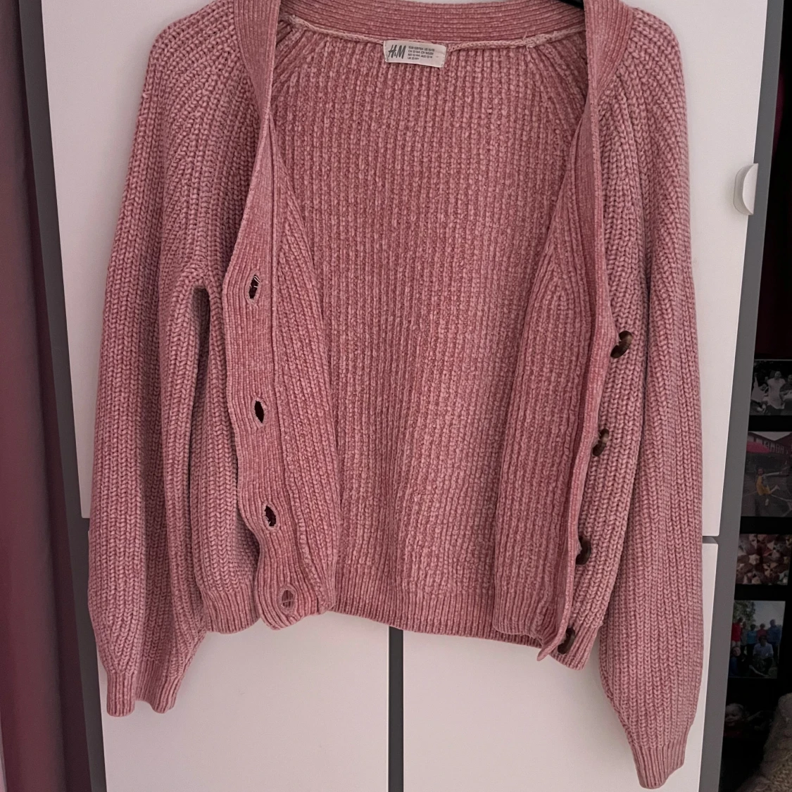 Rosa stickad kofta från H&M - 1