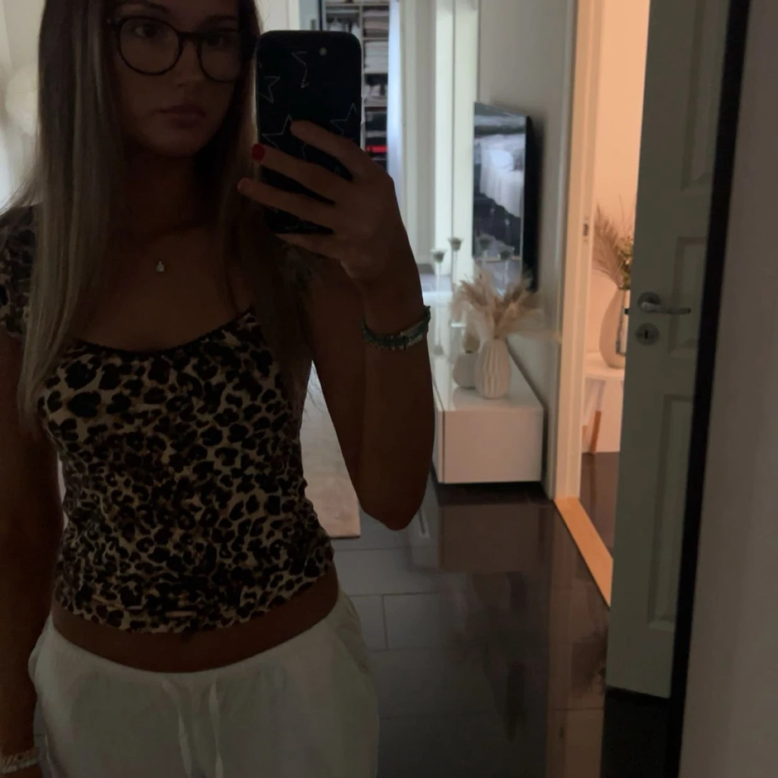 Leopardmönstrad croppad topp