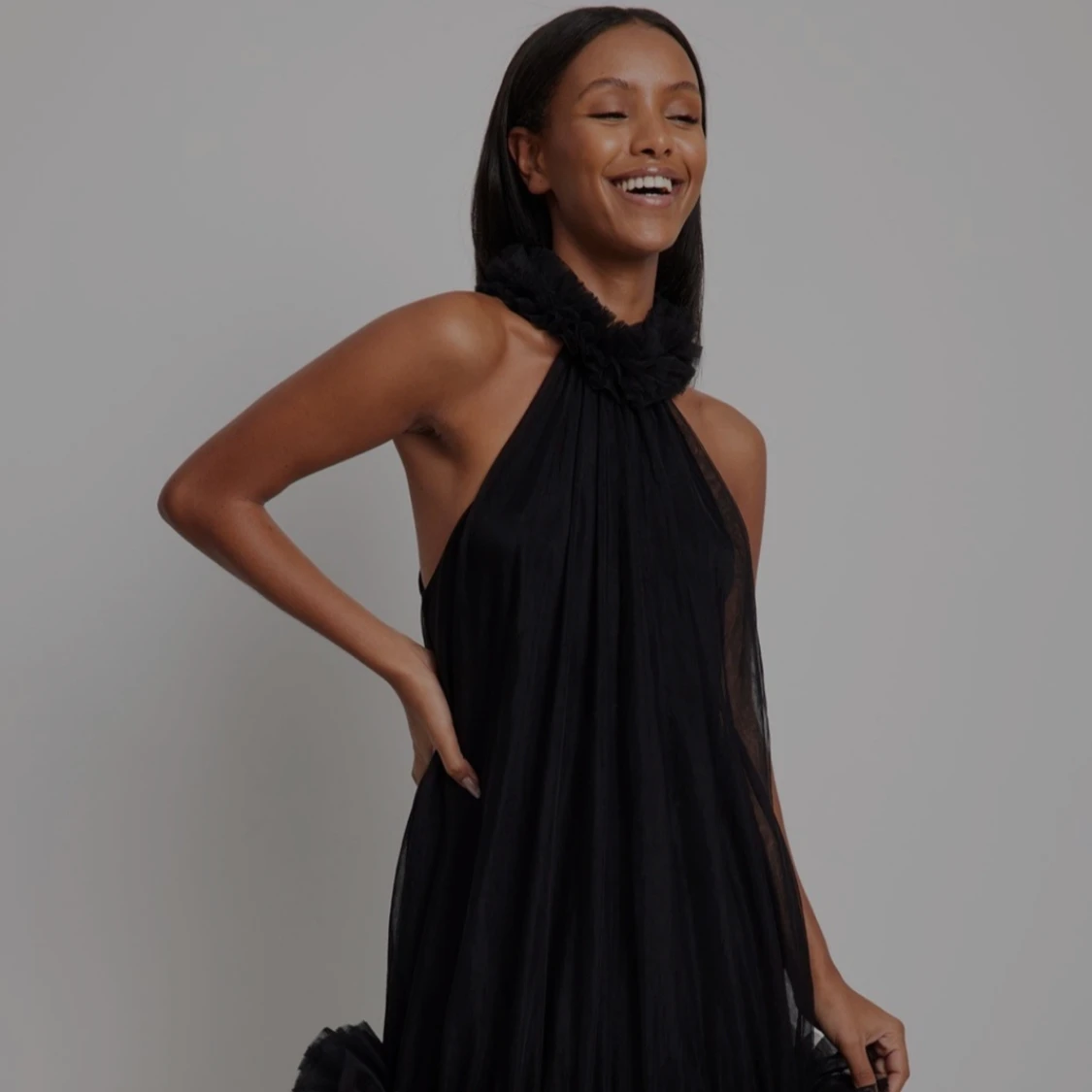 Tulle Detail Mini Dress - 91