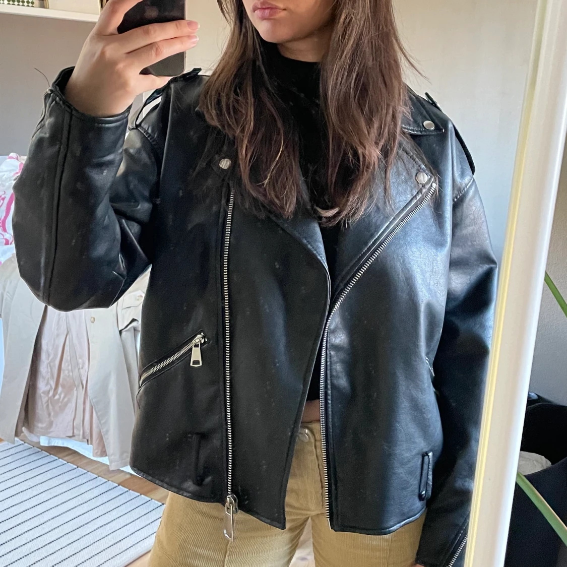 Oversized Skinnjacka  - 90