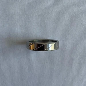 Silver stripe ring - Fri frakt, rostfritt material, Size: 21 mm