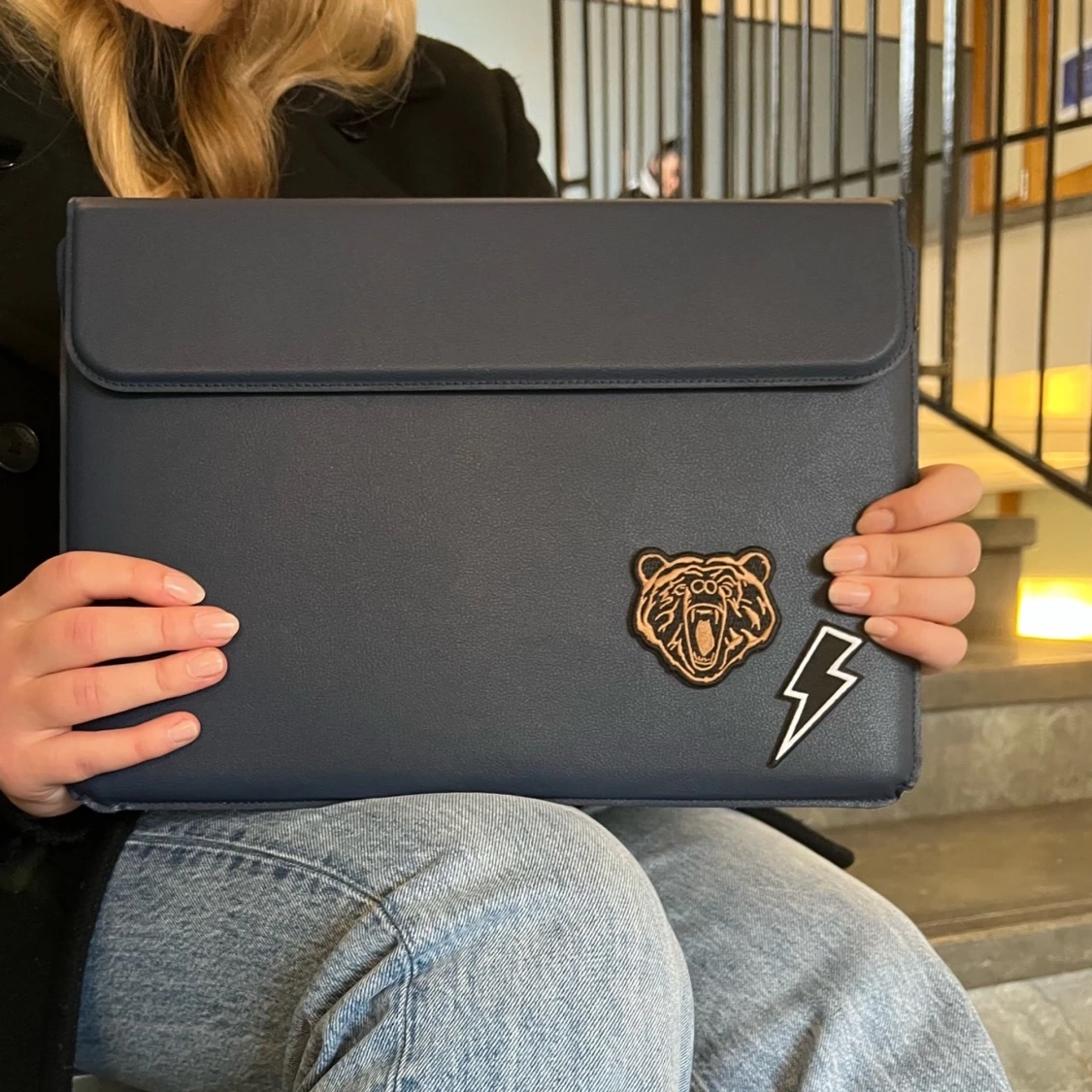 Mörkblått datorfodral  - 91