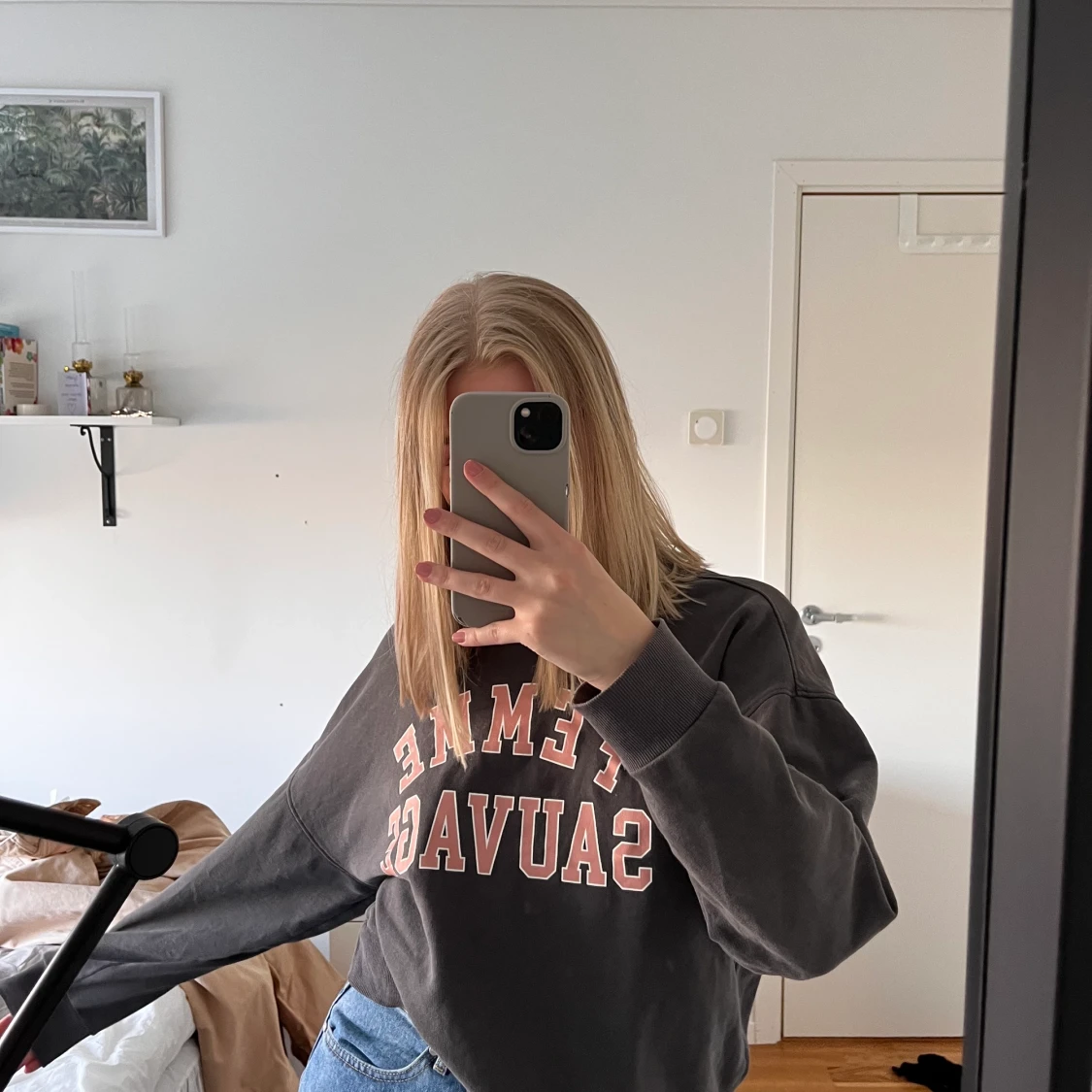 Grå sweatshirt  - 90