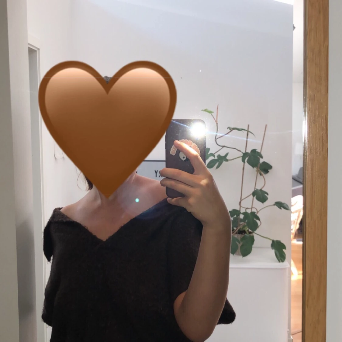 Brunt stickad väst  - 91