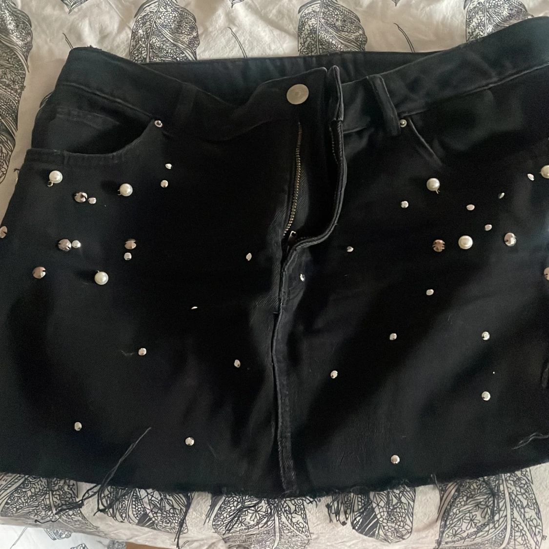 Svart jeans kjol - 90