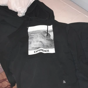 Enkel hoodie med tryck på framsidan.  - Hoddien är i bra skick, lite dmptt nött på banden i luvan men ingenting man märker av. Tröjan är i storlek small men den är stor i storleken.  Möts gärna upp då de blir krångligt med garanti och inte någon garanti