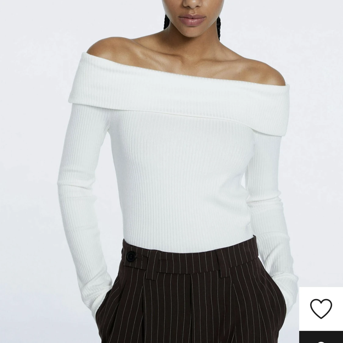 Off shoulder tröja vit - 90