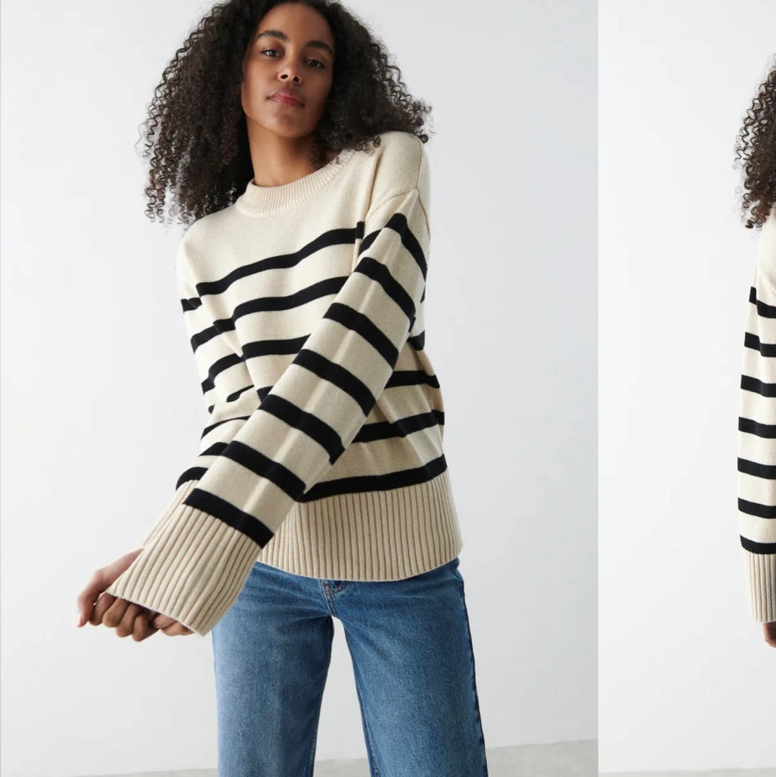 Stickad randig tröja 