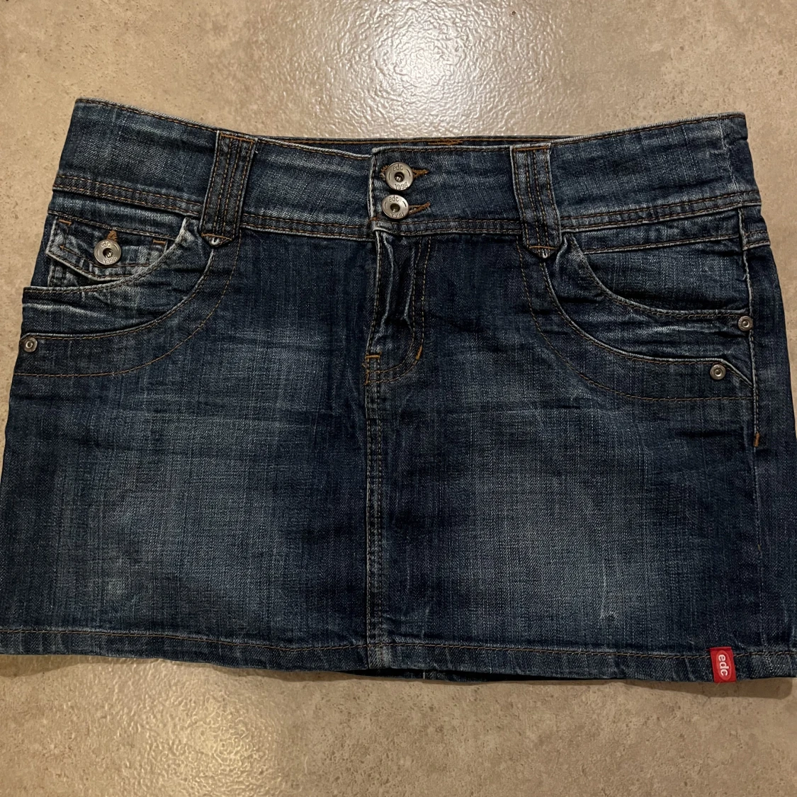 lågmidjad jeans kjol  - 91