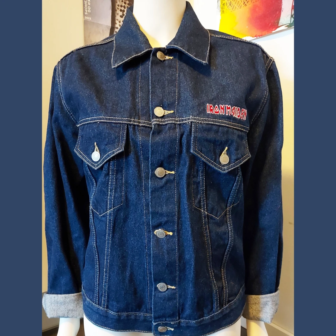 Iron Maiden jeansjacka stl S-M  - 90