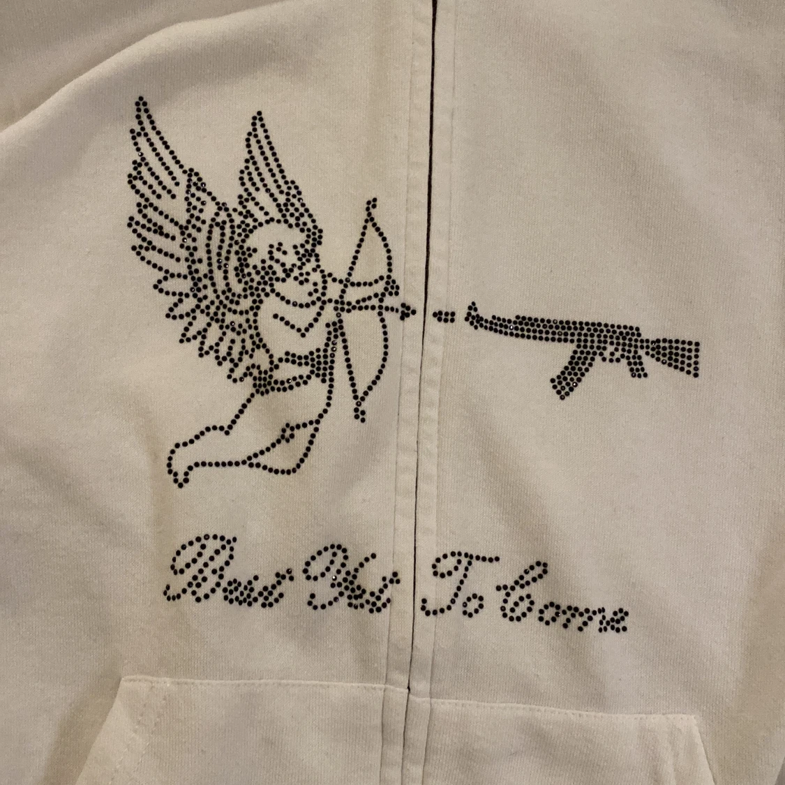 Rhinestone zip up - 90