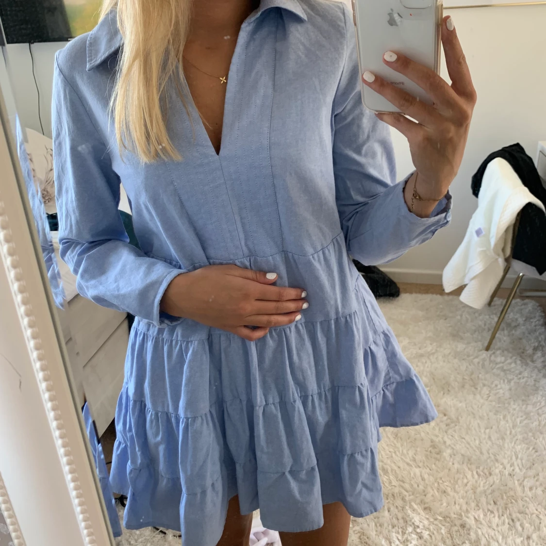 Blå skjortklänning 