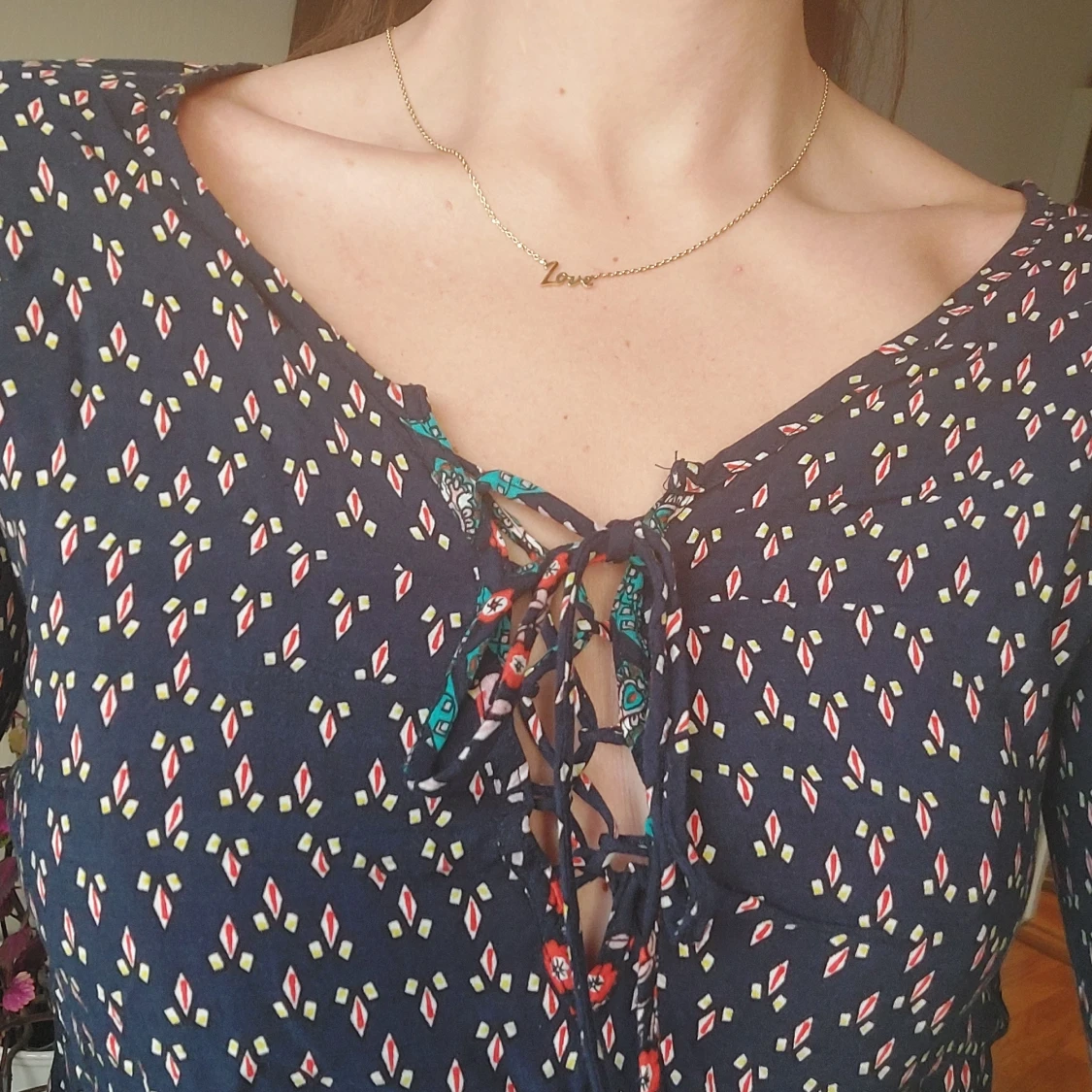 Fin mönstrad topp/blus strl s