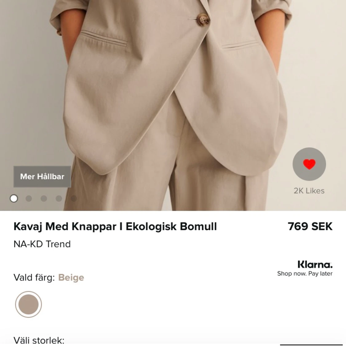 Linneblandad oversized kavaj  - 91