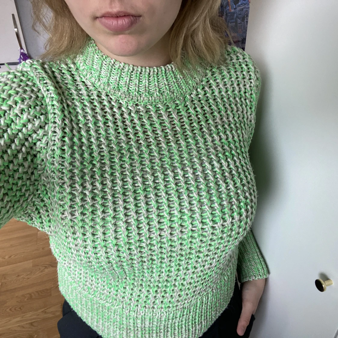 Härlig grön stickad tröja