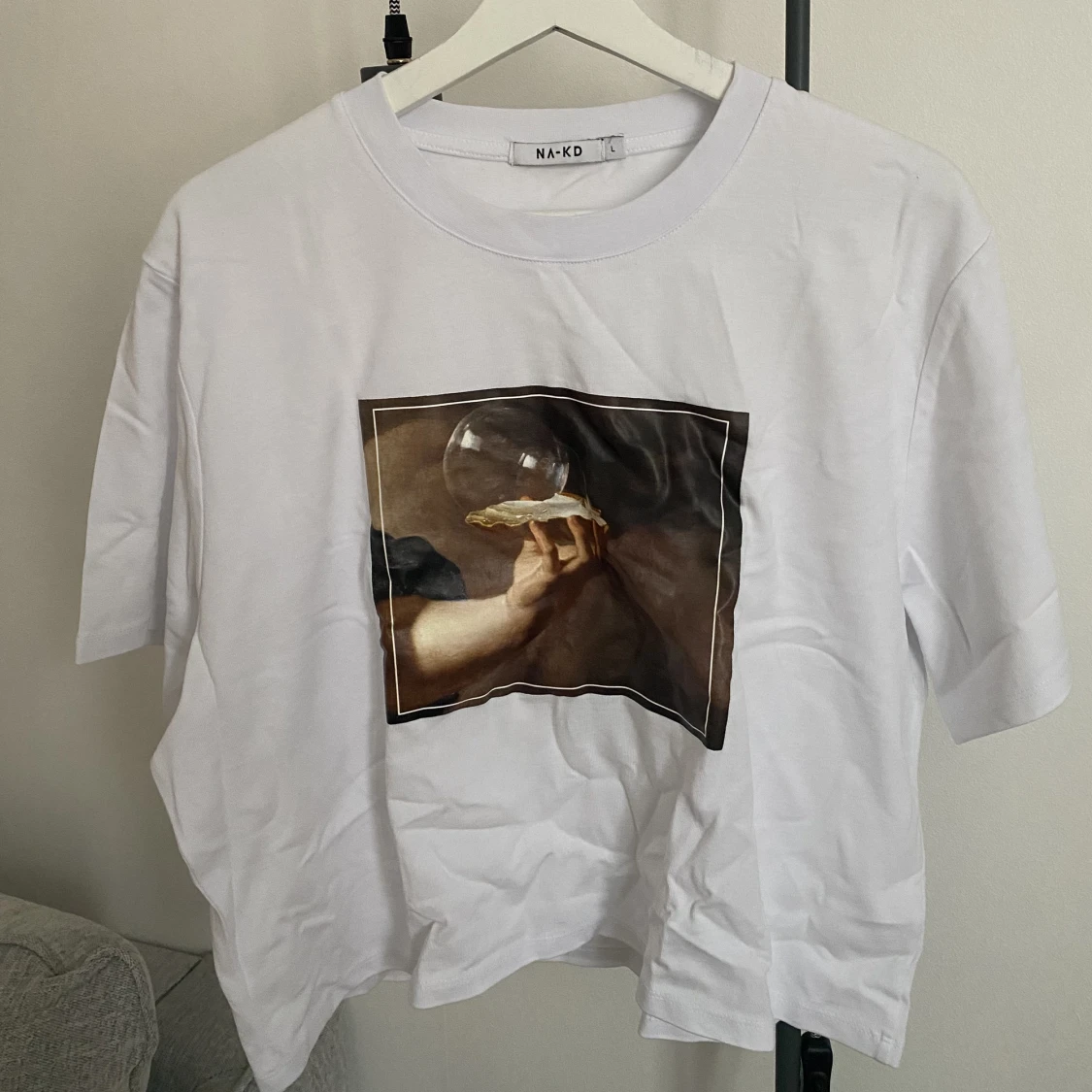 Oversized t-shirt med tryck 