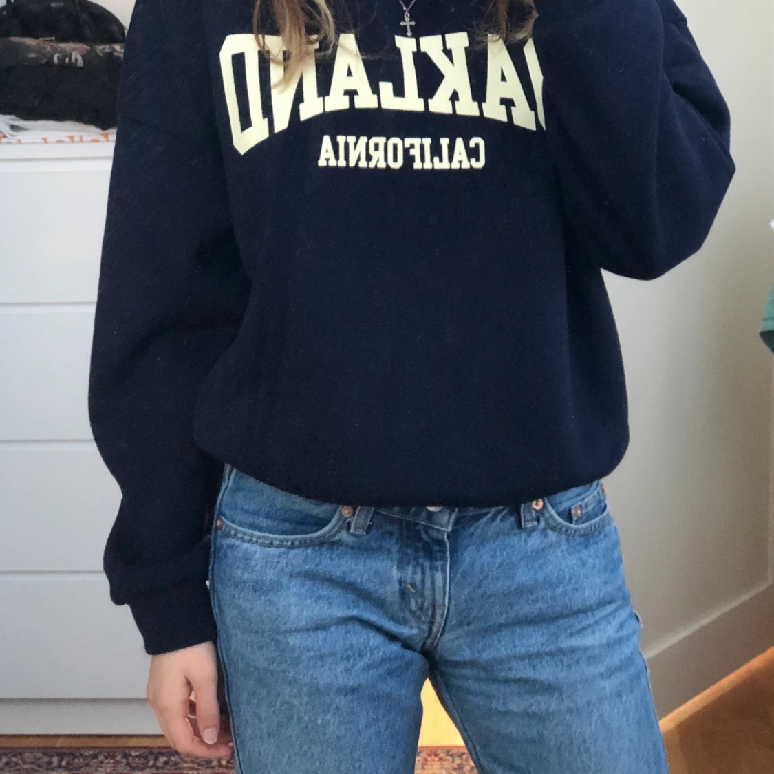 Marinblå sweatshirt - 90