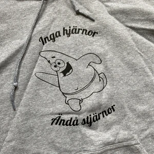grå hoodie - grå hoodie med tryck, storlek M. inga defekter. möter upp i stockholm, annars står köparen för frakten