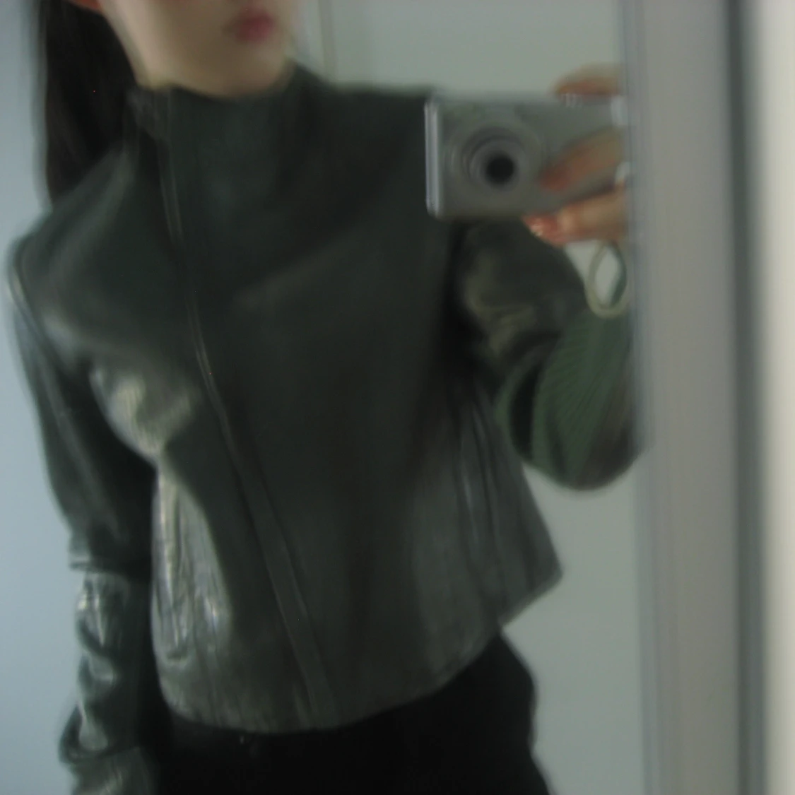 Grön skinnjacka  - 90