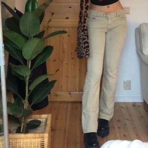 Lågmidia jeans - Beiga lågmidiade jeans