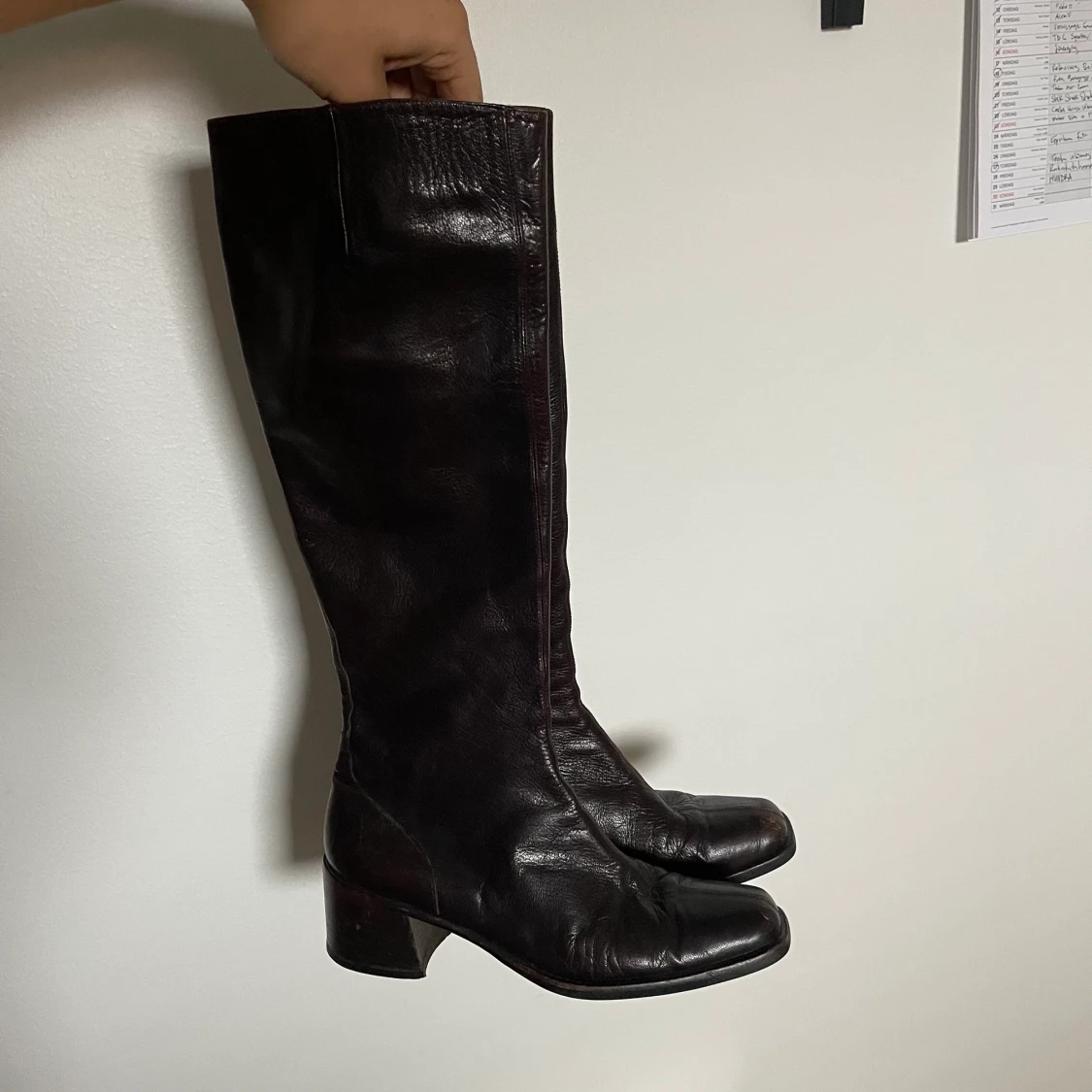 Bruna läder stövlar  - 90