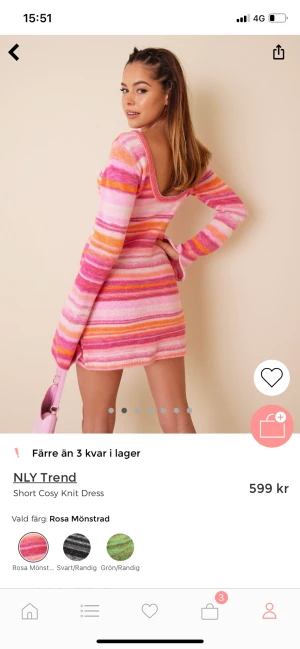 Stickad klänning  - Supersöt klänning ifrån nelly. Helt ny med prislappen kvar 