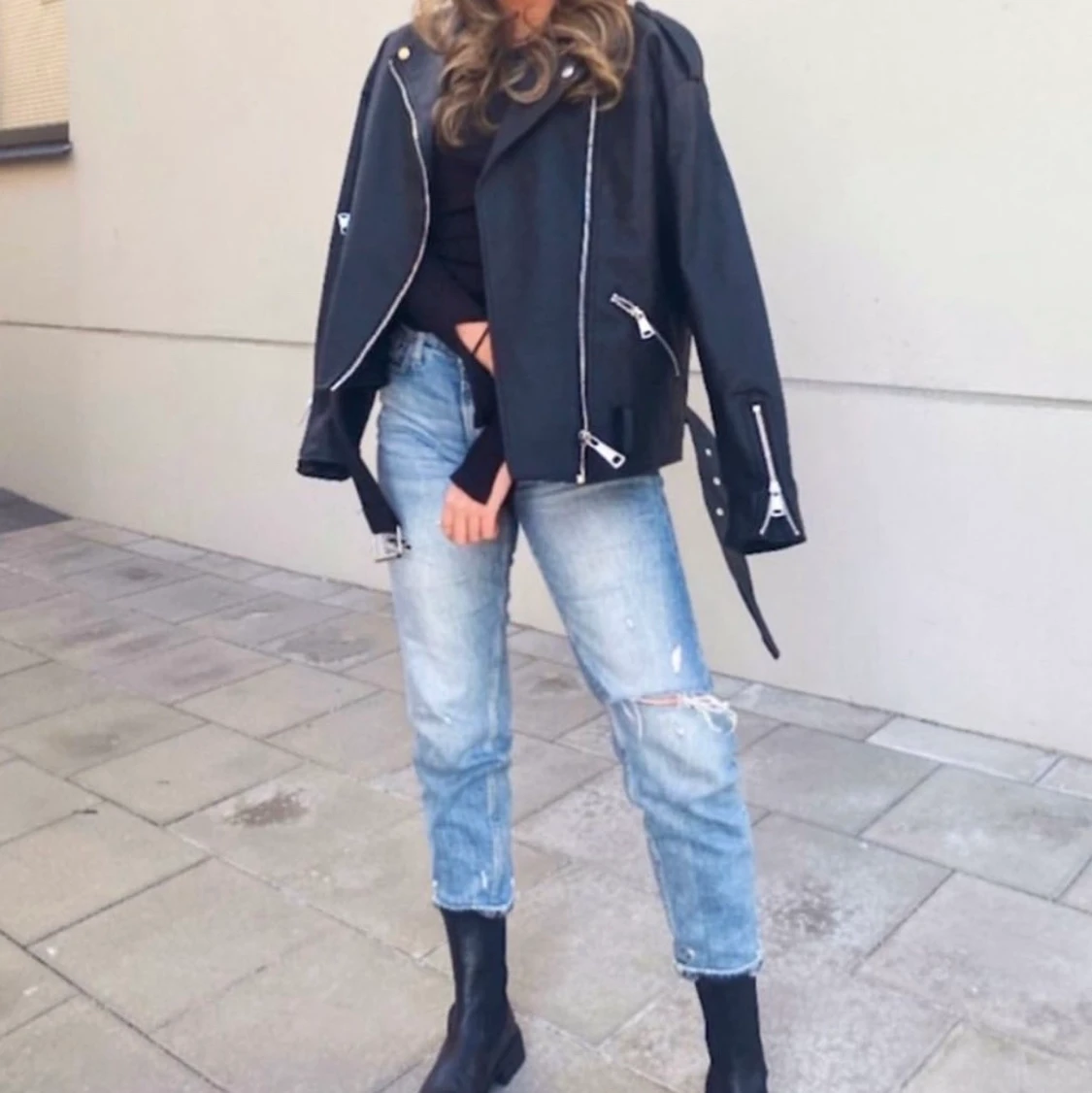 Oversized skinnjacka