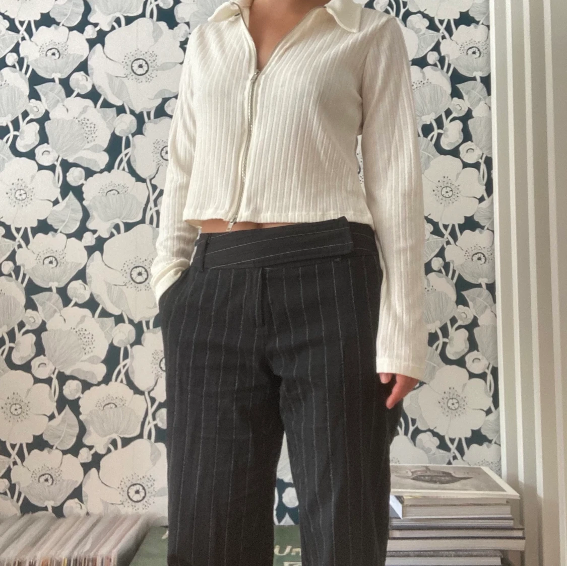 Långärmad tröja med dragkedja - 91