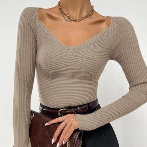 Ljusbrun finstickad tröja  - Ljusbrun finstickad tröja från Shein, aldrig använd. Storlek S. 