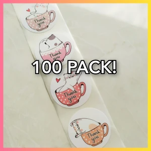 100 PACK Tack Klistermärken - Thank you - 100 PACK Tack Klistermärken - Thank you