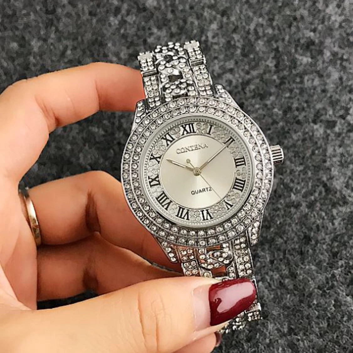 Super Häftig Dam Strass Klocka  - 91